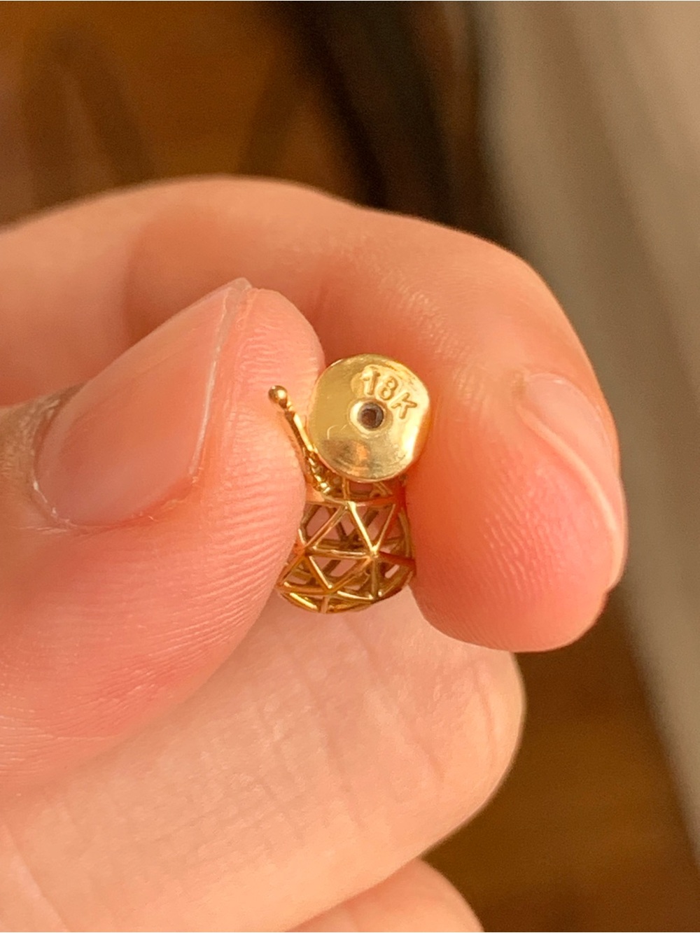 18k Gold Filigree Sphere Necklace and Stud Earrings Set - Picture 8 of 13
